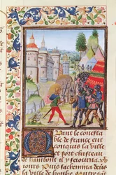Fr 2643 f.410 Brestin piiritys vuonna 1373, Froissarts Chroniclesta