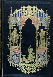 Etukansi Victor Hugon (1802-85) Notre-Dame de Parisin painokselle, julkaisija Editions Perrotin, Paris, 1844 (nahkaa ja kultaa)