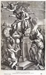 Bianchinin Venusta käsittelevän teoksen etukuva (noin 1727) - teoksessa "Les terres du ciel", Camille Flammarion, toim. Marpon  Flammarion, Pariisi.