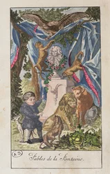 Bouillonin toimittama Fables de La Fontainen etuosa