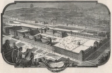 Yleiskuva Palais du Louvresta ja Tuileries