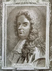 Giovanni Domenico Cassini (1625-1712), kuvitus Alexandre Saverienin (1720-1805) Histoire des Mathematiciens -teoksesta, julkaistu Pariisissa 1766