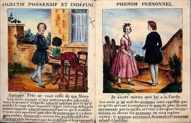 Lasten kielioppikirja. n.1850 (värilitografia).
