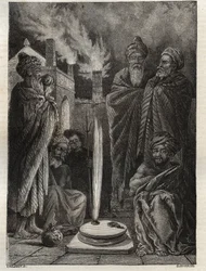 Guebre (eli zarathustralainen) lähellä Bakua (Baku, Azerbaidžan) - Tulenpalvojat - Maurice La Charestin uusi kansallinen tietosanakirja - 1870