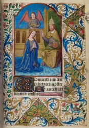 H/L-3-3, fol. 80r, Neitsyen kruunaus, Pariisin käytön mukaisesta tuntien kirjasta, 1400-luvun puoliväli