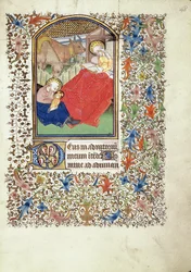 Käsikirjoitus 69 f.48r, Jeesuksen syntymä, "Jacques de Besançonin mestarin" tuntikirjasta