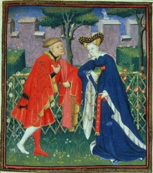 Harl 4431 f.376 Sata balladia naisesta ja hänen rakastajastaan, pariisilainen kopio, n. 1410-15