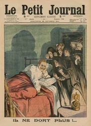 Hän ei nuku enää !, etukannen kuvitus Le Petit Journalista, liitekuva, 25. lokakuuta 1914
