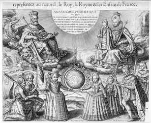 Henri IV (1553-1610) perheineen, 1607