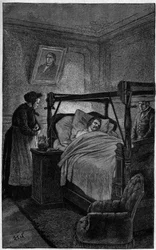 Honore de Balzac (1799-1850), ranskalainen kirjailija kuolinvuoteellaan vuonna 1850.