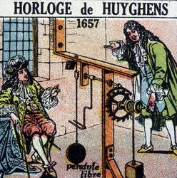 Huyghens kello 1657 (vapaa heiluri) - kaiverrus, deb. 20. vuosisata