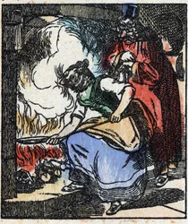 Kuva tarinasta "" Raminagrobis ja hiiret "" Puukaiverrus Imaging Pellerin - Epinal, sd. 1800-luvun loppu.