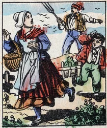 Kuva tarinasta "" Paholaisen haarukka "" Puukaiverrus Imaging Pellerin - Epinal, sd. 1800-luvun loppu.