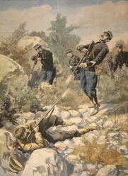 Korsikassa: poliisi ja gangsteri, kuva Le Petit Journalista: Supplement illustre, 1898