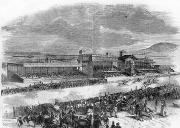 Hevoskilpailujen avajaiset Bois de Boulognessa vuonna 1857.