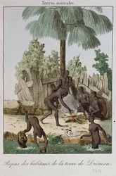 Diemenin asukkaat valmistamassa ateriaa, 1811