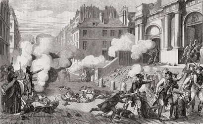 Päivän 13 Vendemiaire kapina, vuosi IV, 5. lokakuuta 1795, Louis Blancin (1811-82) "Histoire de la Revolution Francaisesta"