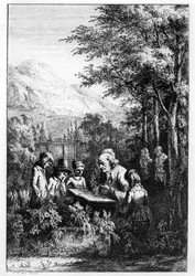 Jean-Jacques Rousseau opettaa ryhmää lapsia