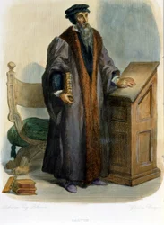 Jean Calvin (Jean Cauvin, ranskalainen uudistaja ja kirjailija (1509-1564) - teoksessa "" Le Plutarque francais", toim. Mennechet