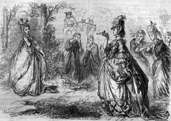 Jeanne Becu, Barryn kreivitär (tai rouva) (1743-1793)) Luciennen paviljongin Ludvig XV:n suosikki. Maurice Lachatren kaiverrus teokseen "Paavien-kuninkaiden-kuningattaren ja keisarien historia vuosisatojen ajan"