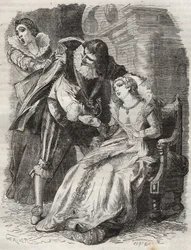 Hyppää kuin raivoissaan, tarttuu herttuan takista... Ranskan kuningatar Anne Itävallan (1601-1666) ja Buckinghamin herttua (George Villiers)