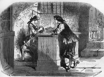 Kuningas Ludvig XI (1423-1483) tilasi rakastajatarlleen Gigonin naiselle upean koristeen jalokivikauppias Madame Passefilonilta. Kaiverrus "Prostituution ja irstailun historiasta kaikkien maailman kansojen keskuudessa antiikista nykypäivään"