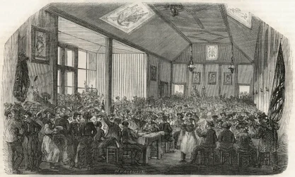 Venemiesten taverna Bercyssä 1800-luvulla - Edmond Texierin kaiverrus Tableau-de-Parisissa 1852
