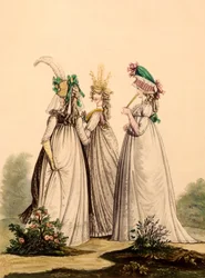 Naisten päivävaatteet - Modes Anglaises, 1795