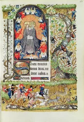 Lat 1156 B f.163 marraskuu; hirvenmetsästys, Marguerite dOrleansin tunneilta, 1426-38