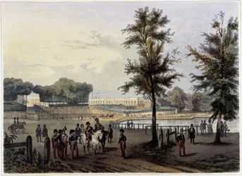 Le Grand Trianon à Versailles - teoksessa "Promenade dans Paris et ses environs", suunnittelijat Jacottet ja Benoist, n. 1840.