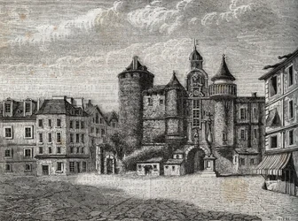 Le Vieux Paris - le Grand Chatelet - Kaiverrus "" Pariisin fyysiseen, siviili- ja moraaliseen historiaan: varhaisimmista historiallisista ajoista nykypäivään", Jacques Antoine Dulaure