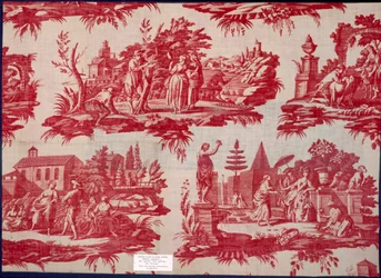 Les Saisons Mayoux Collectionista, kolmas vuosineljännes 1700-luvulla, kuparilevypainettu puuvilla