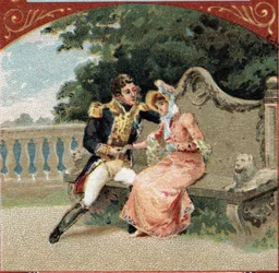 Louis Alexandre (Louis-Alexandre) Berthier (1753-1815), Wagramin prinssi, Madame Viscontin, hänen emäntänsä, kanssa Chateau de Grosbois