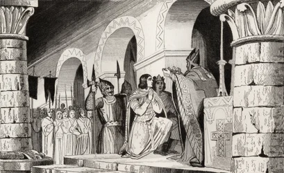 Ludvig III (863-82) ja Carloman (865-84) kruunattiin yhdessä Colartin "Histoire de Francesta", julkaistu noin 1840