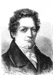 Louis Jacques Thenard (1777-1857), ranskalainen kemisti, löysi boorin ja happipitoisen veden. Kaiverrus 1867