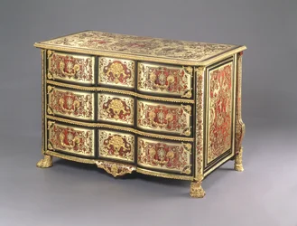 Louis XIV Boulle Commode, n. 1700 (kilpikonnankuori, messinki ja ormolu) (katso myös 220158)