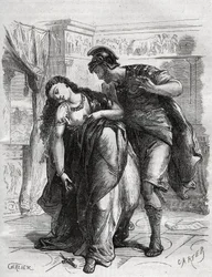 Lucretian kuolema: Lucretia (Lucrezia, Lucretia, roomalainen nainen 500-luvulta eaa.) joutui serkkunsa Sextus Tarquiniuksen, Tarquinius Superbuksen pojan, väkivallan uhriksi. Hän teki itsemurhan aviomiehensä Lucius Tarquinius Collatinuksen, joka tunnetaan