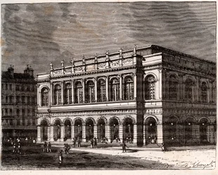 Lyon: Le Grand Theater - kaiverrus "La France illustree: maantiede, historia, tilastohallinto" V.A. Maltaanruskea. 1884