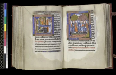 MS 300 f.200v-201r, Äänioikeus Pyhälle Andreakselle ja äänioikeus apostoleille, Ranskalaisen Isabellan psalteri ja Hours, Pariisi, n. 1265-70