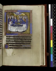 MS 300 f.281r, Kerää, saarnat ja oppitunnit taivaaseenastumista varten, Psalter and Hours of Isabella of France, Paris, n. 1265-1270 (kynä & muste ja tempera pergamentilla)