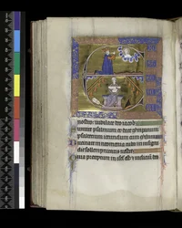 MS 300 f.89v, David rukoilee Jumalaa