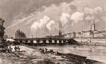 Macon - Bourgogne-Franche-Comte - kaiverrus V.A. Malt-Brownin kirjaan "La France illustrée: maantiede, historia, tilastohallinto". 1884