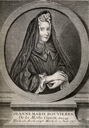 Madame Guyonin (1648-1717) kuvitus teoksesta "Pienet matkat kuuluisten naisten koteihin", julkaistu 1897