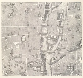 Pariisin kartta, jossa näkyy Île de la Cité, Jean de la Caillen Pariisin atlas, 1714