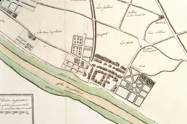 Kartta Suresnesista ja sen lisärakennuksesta, Puteaux, 1669