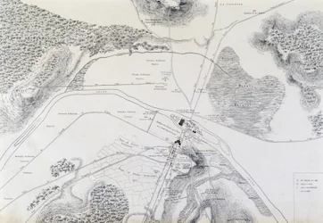 Vuonna 1882 tehty kartta Lutècen kaupungista (Lutetia Parisorium nykyään Pariisi) ja sen ympäristöstä.