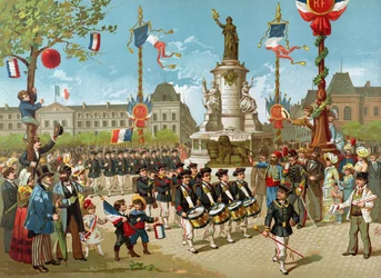Koulupataljoonien marssi 14. heinäkuuta 1883 Place de la Republiquessa