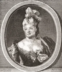 Marianne Duclos de Chateauneuf, 1664 - 1747. Ranskalainen koomikko. Les Heures Libres, julkaistu 1908.