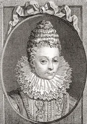 Marie de Médicis, 1575 1642. Ranskan kuningattaren puoliso, Ranskan kuningas Henrik IV:n toinen vaimo. Kohdasta Les Heures Libres, julkaistu 1908.
