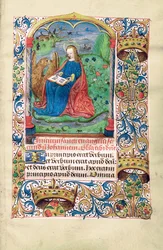 Maria Magdelene erämaassa, kuvitus teoksesta "Tuntien kirja, Langresin käyttö", n. 1500